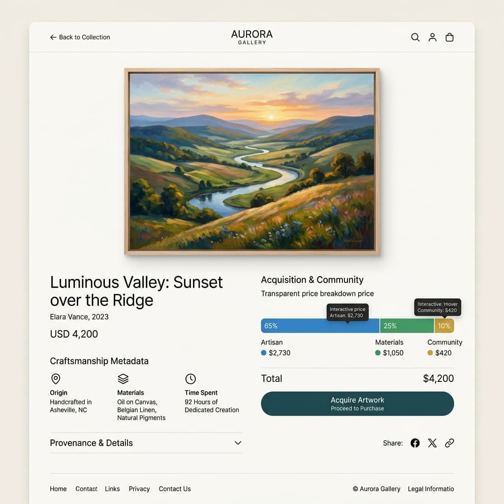Artwork Detail and Price Breakdown Mockup
